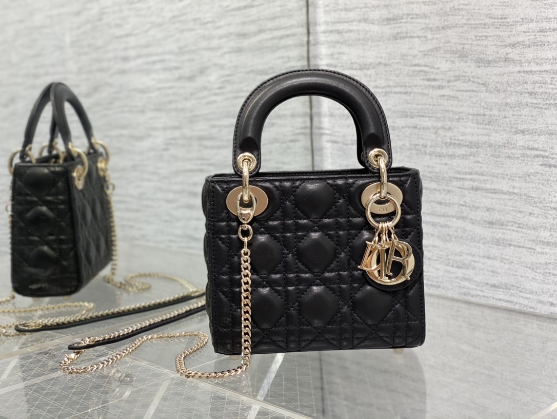 Mini Lady Dior Bag Black Cannage Lambskin